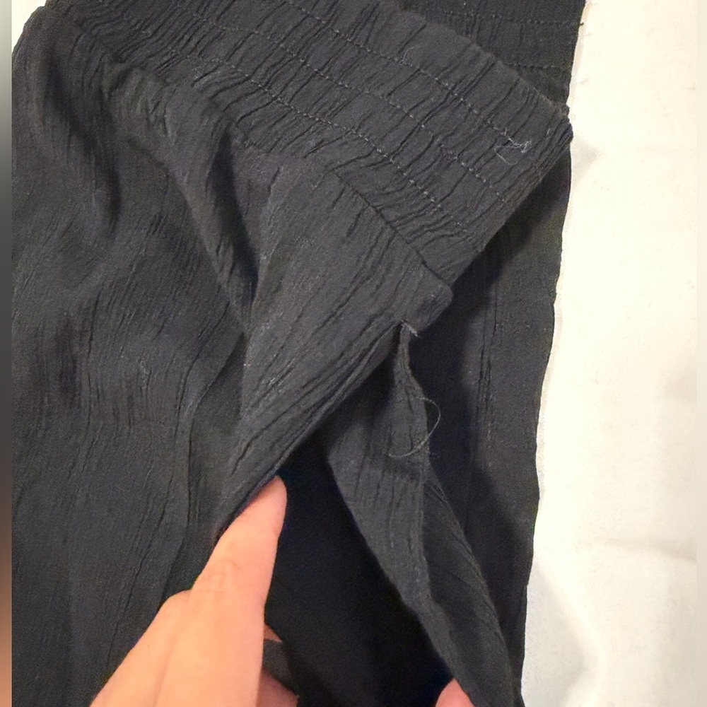 Zara Black Crinkled Fabric linen